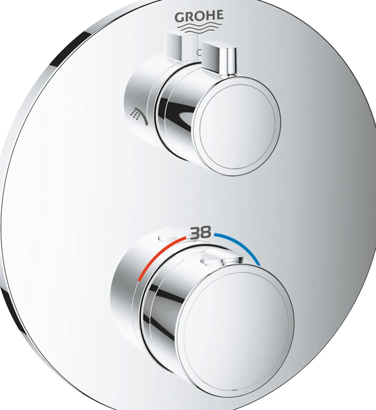 Grohe grohtherm dusjbatteri m/termostat for 2 uttak krom