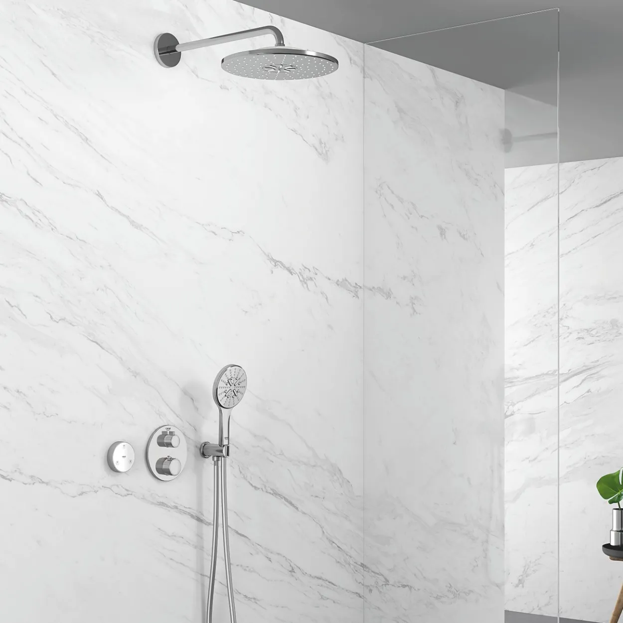 Grohe grohtherm dusjbatteri m/termostat for 2 uttak krom