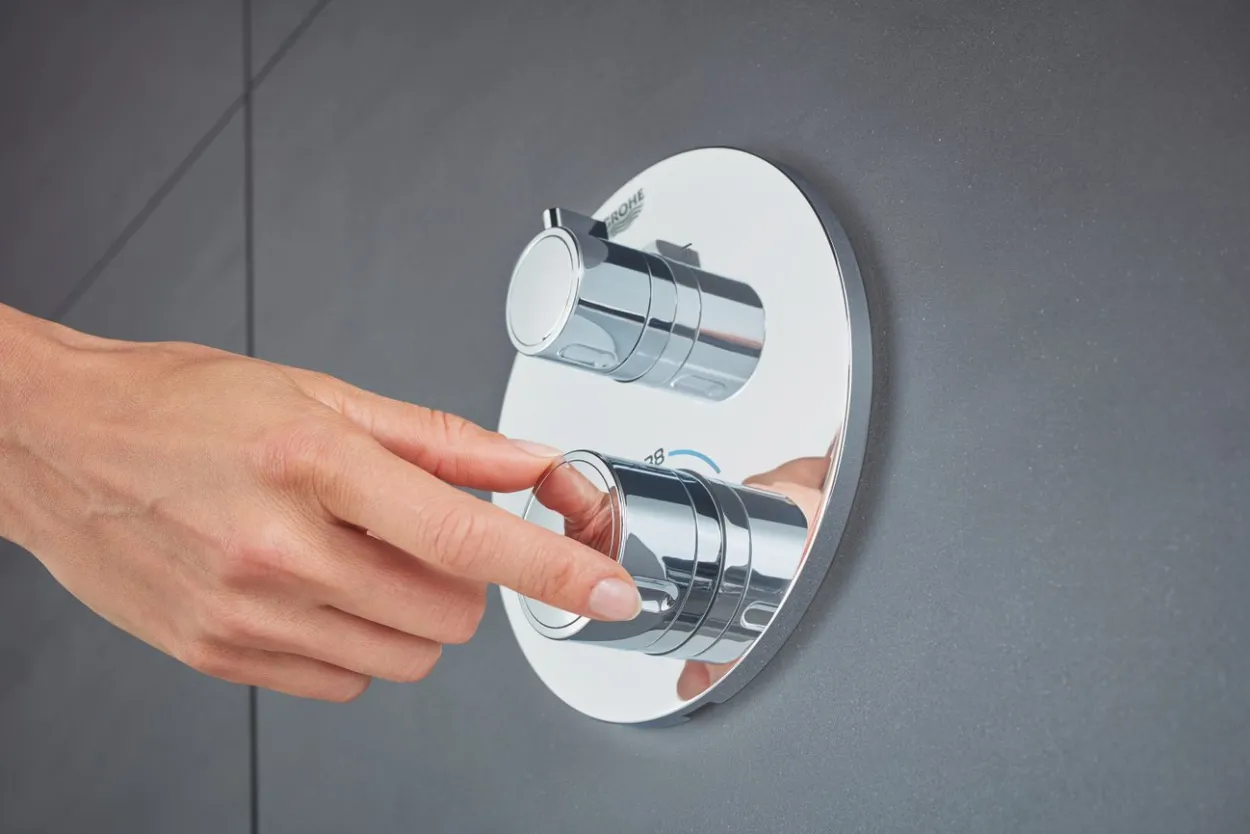 Grohe grohtherm dusjbatteri m/termostat for 2 uttak krom