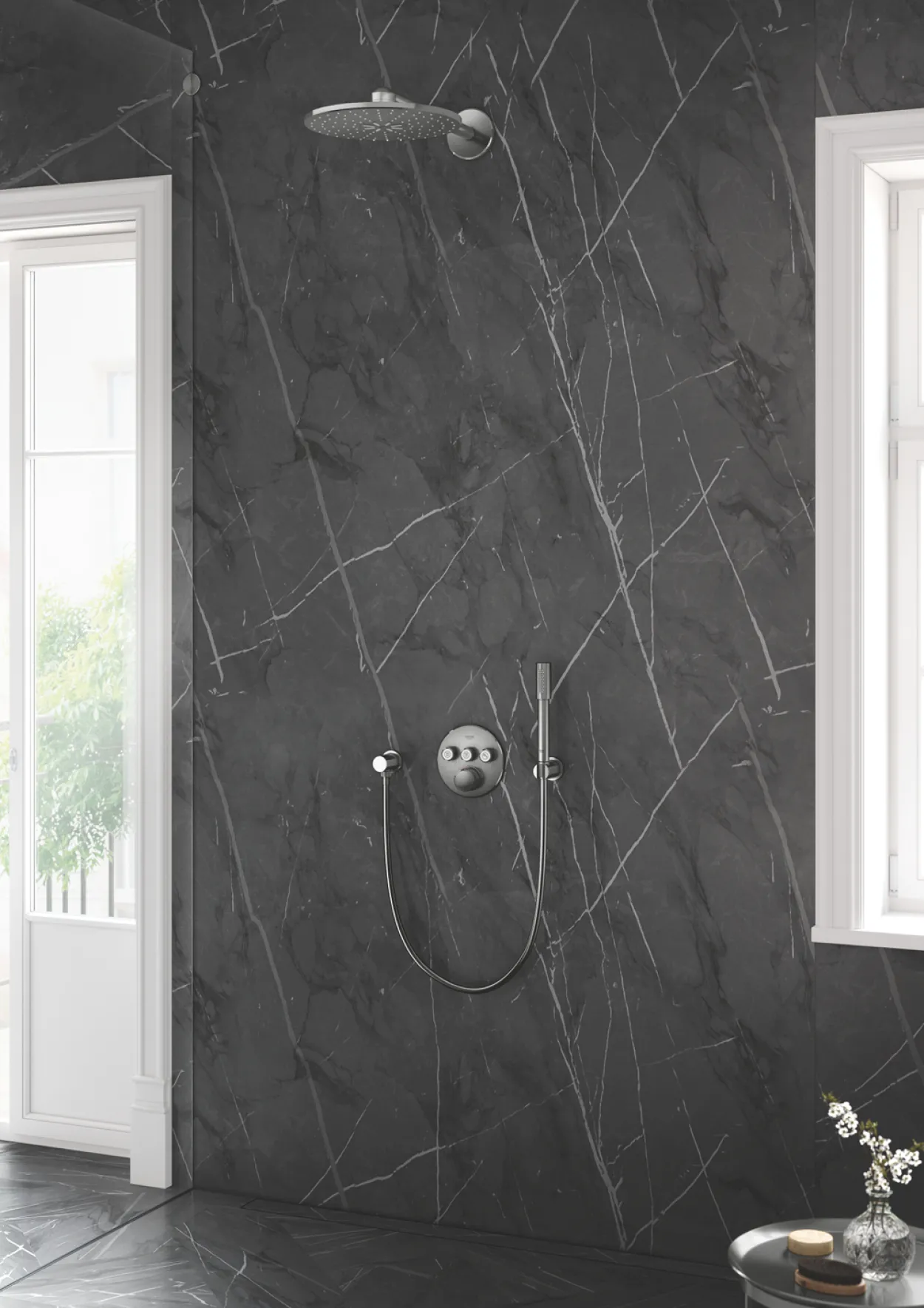 Grohe grohtherm smartcontrol dusjbatteri m/3 ventiler børstet hard graphite