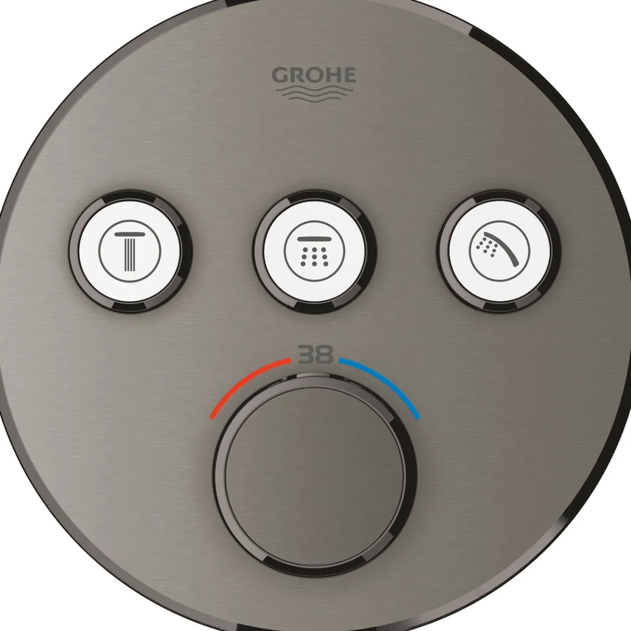 Grohe grohtherm smartcontrol dusjbatteri m/3 ventiler børstet hard graphite