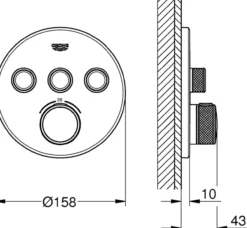 Grohe grohtherm smartcontrol dusjbatteri m/3 ventiler børstet cool sunrise