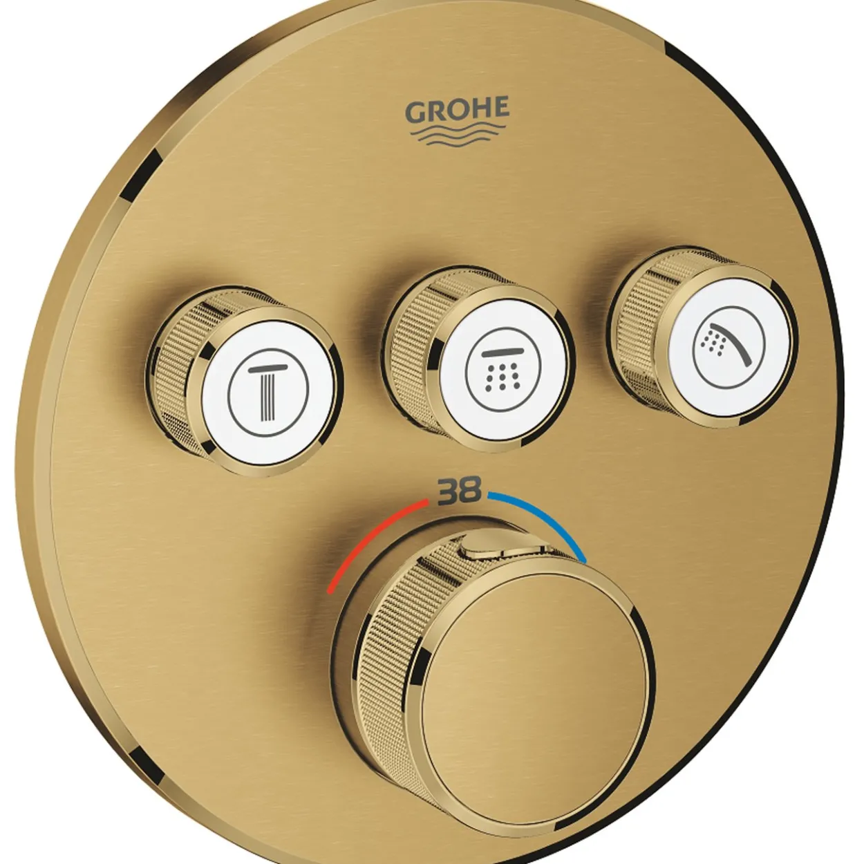 Grohe grohtherm smartcontrol dusjbatteri m/3 ventiler børstet cool sunrise