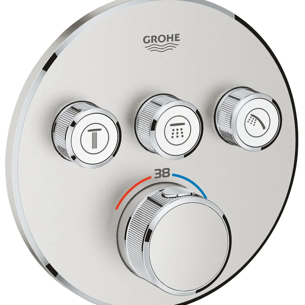 Grohe grohtherm smartcontrol dusjbatteri m/3 ventiler supersteel