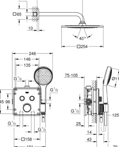 Grohe grohtherm smartcontrol perfekt dusjsett med f-series 254 krom