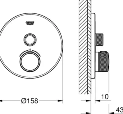 Grohe grohtherm smartcontrol dusjbatteri m/1 ventil børstet cool sunrise