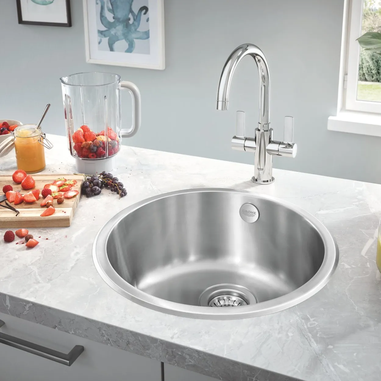 Grohe k200 kjøkkenkum ø44 cm rustfritt stål