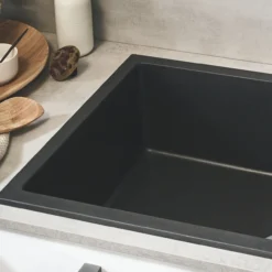 Grohe k500 kjøkkenkum 100x50 cm sort kvartskompositt m/avløpsgarnityr