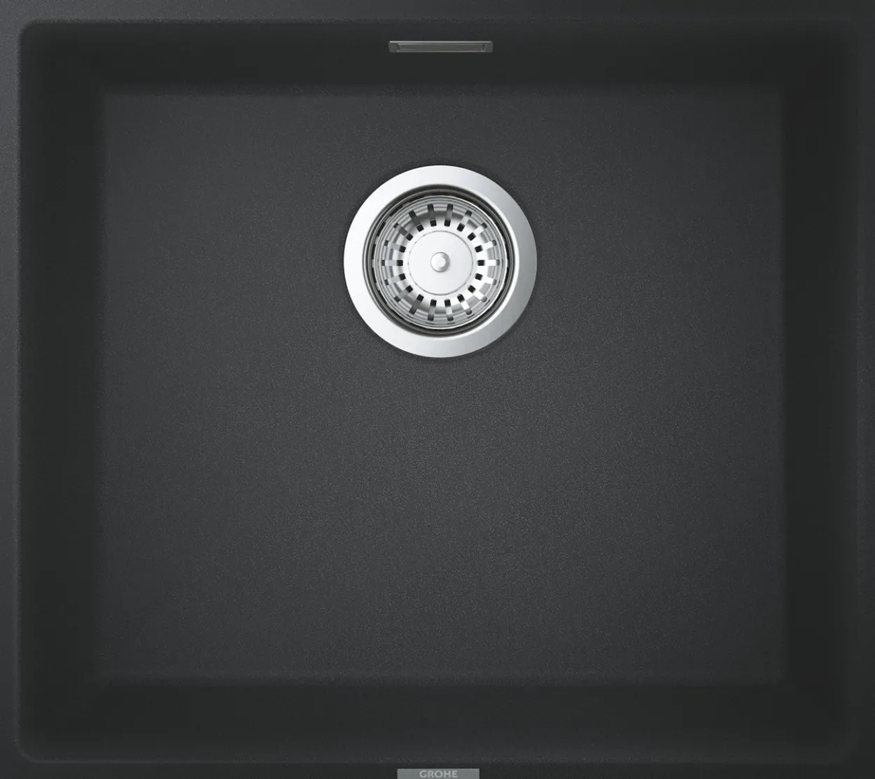 Grohe k700u kjøkkenkum 45,7 x 40,6 cm sort kvartskompositt m/avløpsgarnityr