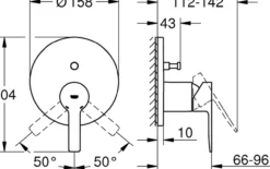 Grohe lineare badekarbatteri for innbygging krom