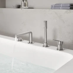 Grohe lineare 4-hulls badekarbatteri børstet supersteel
