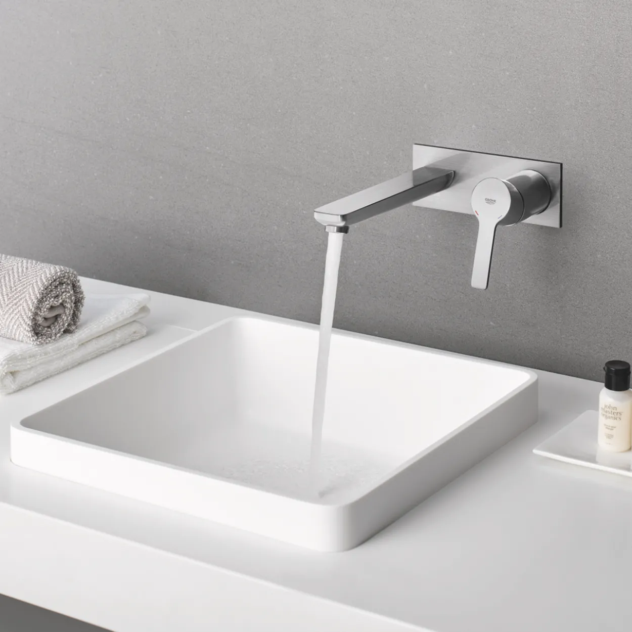 Grohe lineare 2-hulls servantbatteri l supersteel