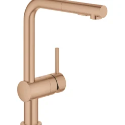 Grohe minta kjøkkenarmatur m/uttrekkbar l-tut børstet warm sunset