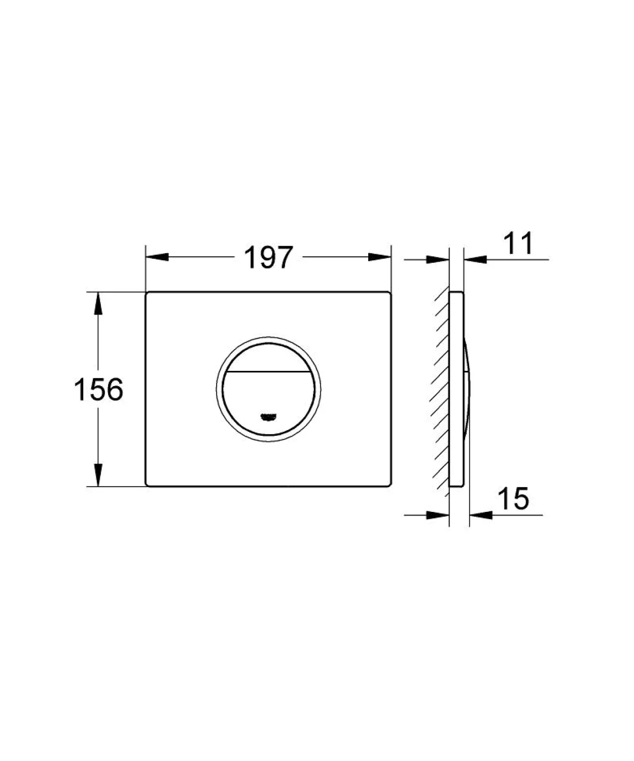 Grohe nova cosmopolitan trykkplate krom