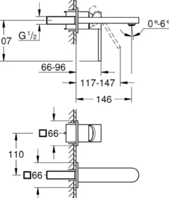 Grohe plus 2-hulls servantbatteri krom