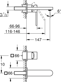 Grohe plus 2-hulls servantbatteri supersteel