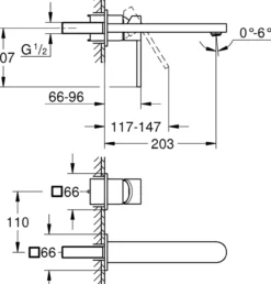Grohe plus l 2-hulls servantbatteri krom