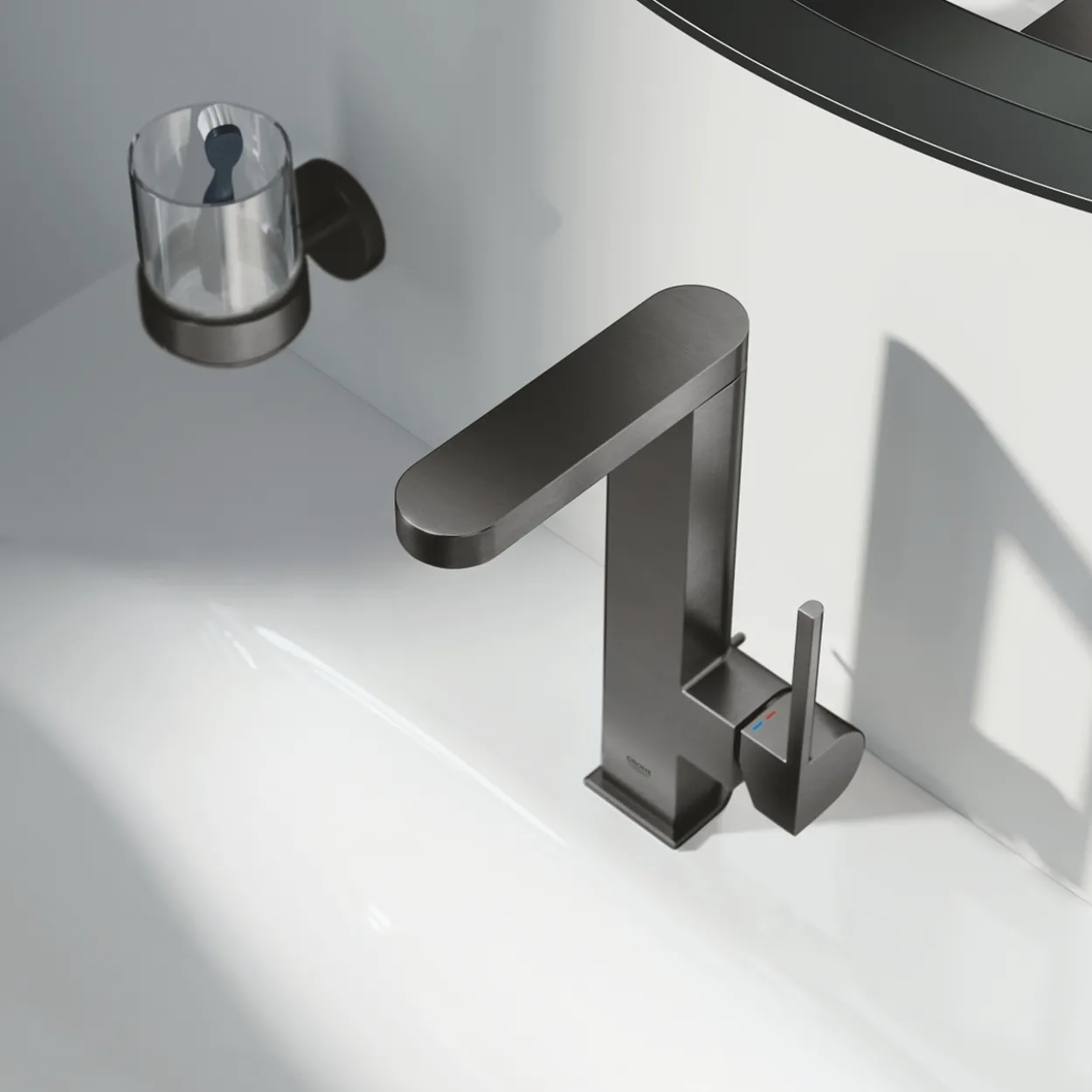 Grohe plus l servantbatteri m/oppløft børstet hard grafitt