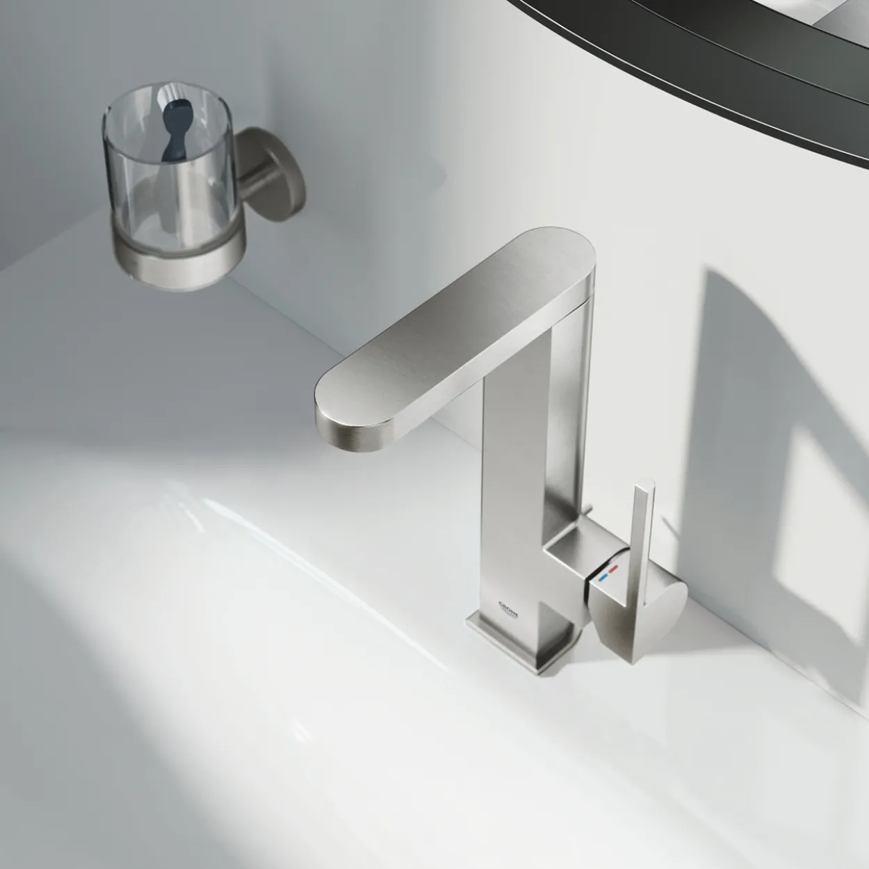 Grohe plus l servantbatteri m/oppløft supersteel