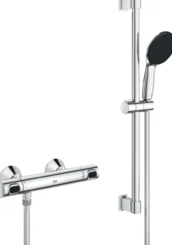 Grohe precision flow dusjtermostat m/1-spray dusjsett 600 mm krom