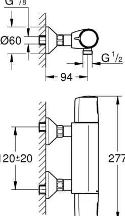 Grohe precision trend dusjbatteri