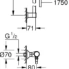 Grohe precision trend dusjtermostat m/3-spray dusjsett 900 mm krom