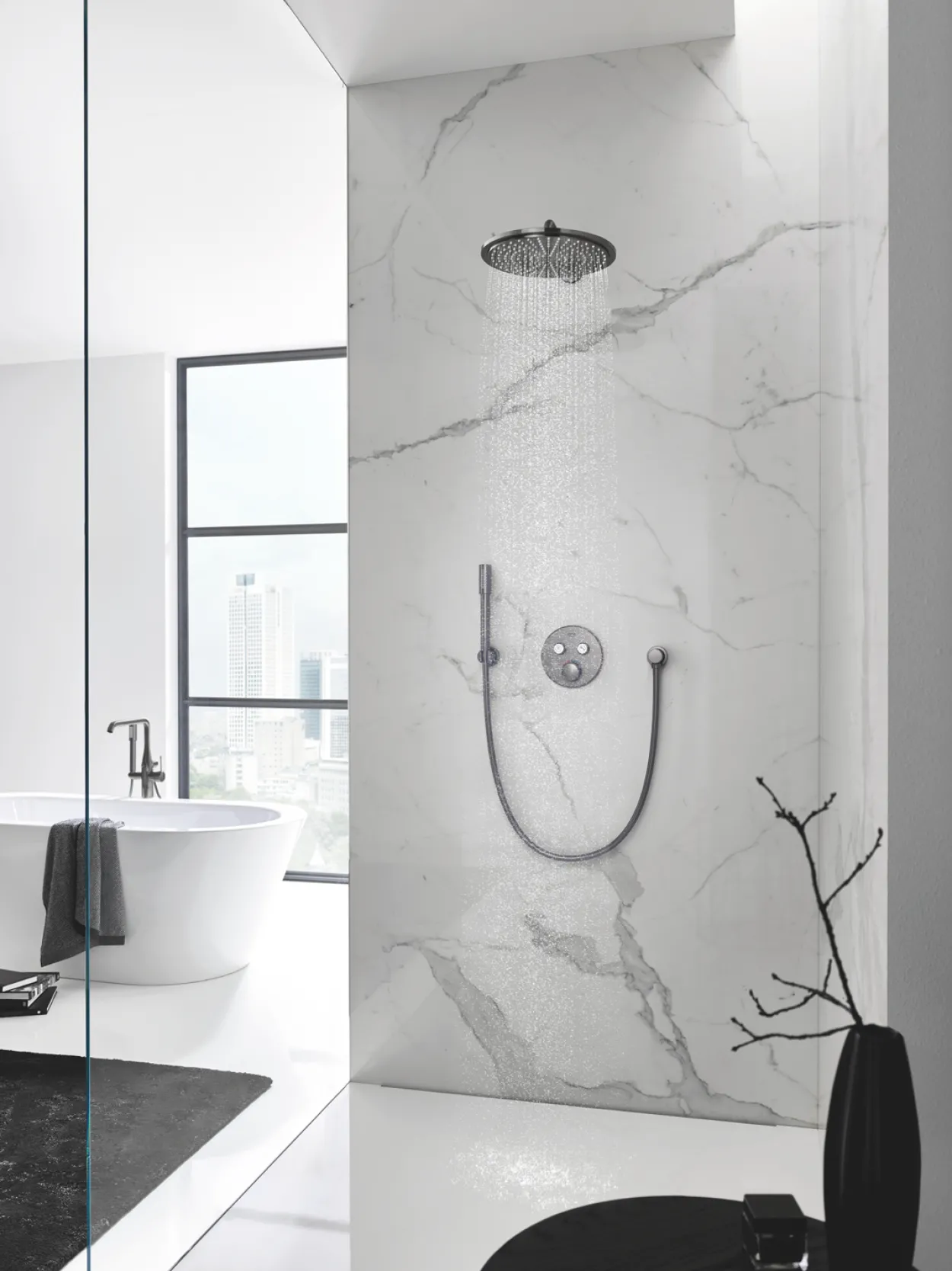 Grohe rainshower cosmopolitan 310 hodedusj ø38 cm børstet hard graphite