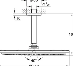 Grohe rainshower cosmopolitan 310 takdusj 142 mm børstet hard graphite
