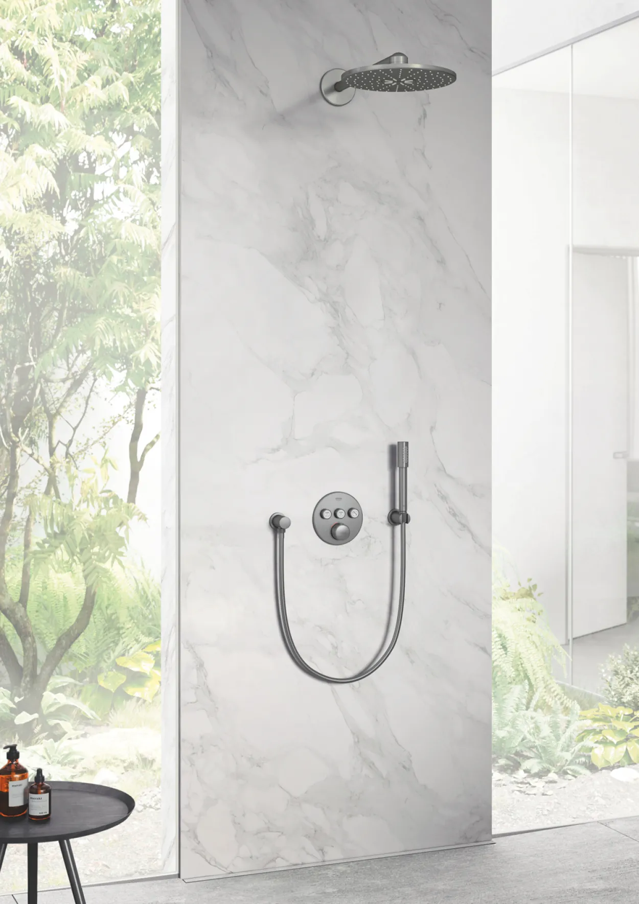 Grohe rainshower håndusjuttak til vegg børstet hard graphite