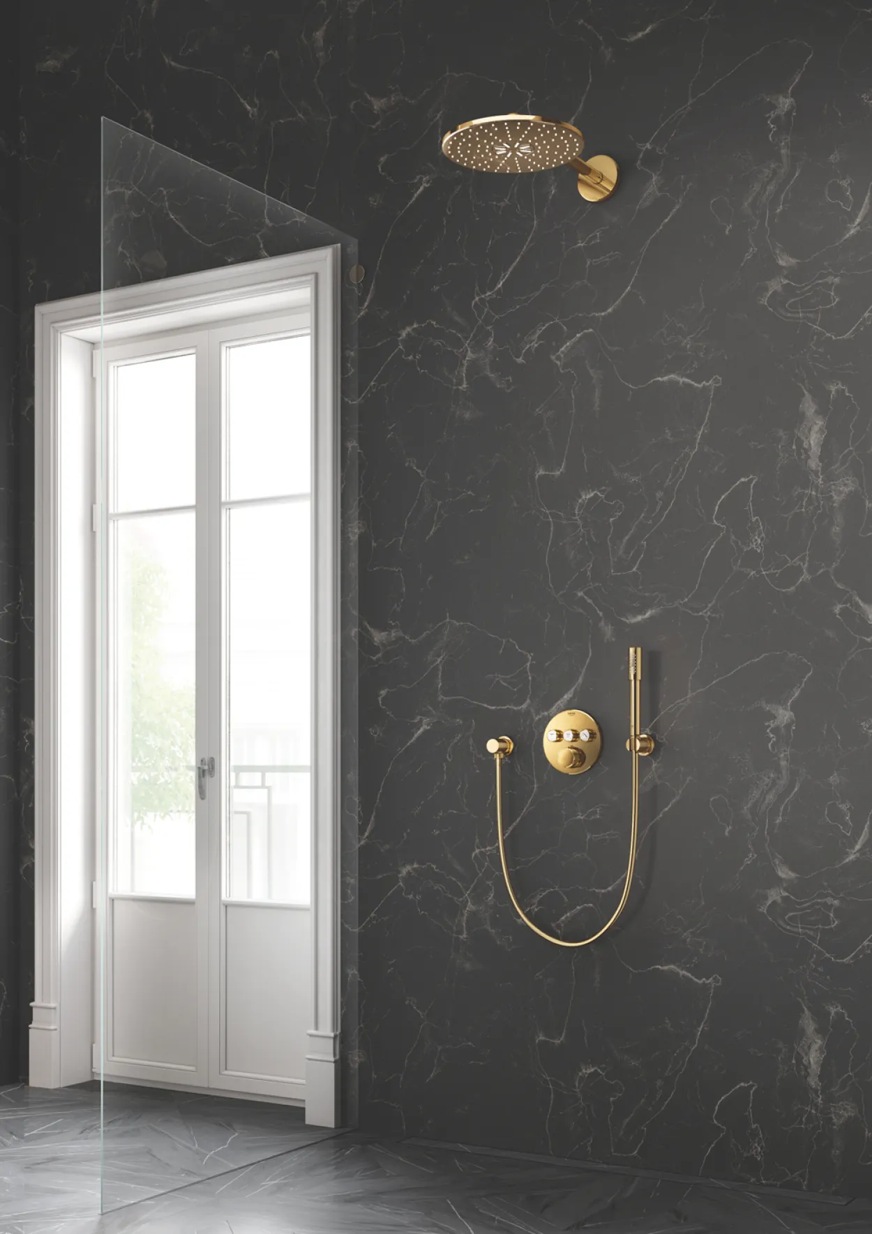Grohe rainshower håndusjuttak til vegg cool sunrise