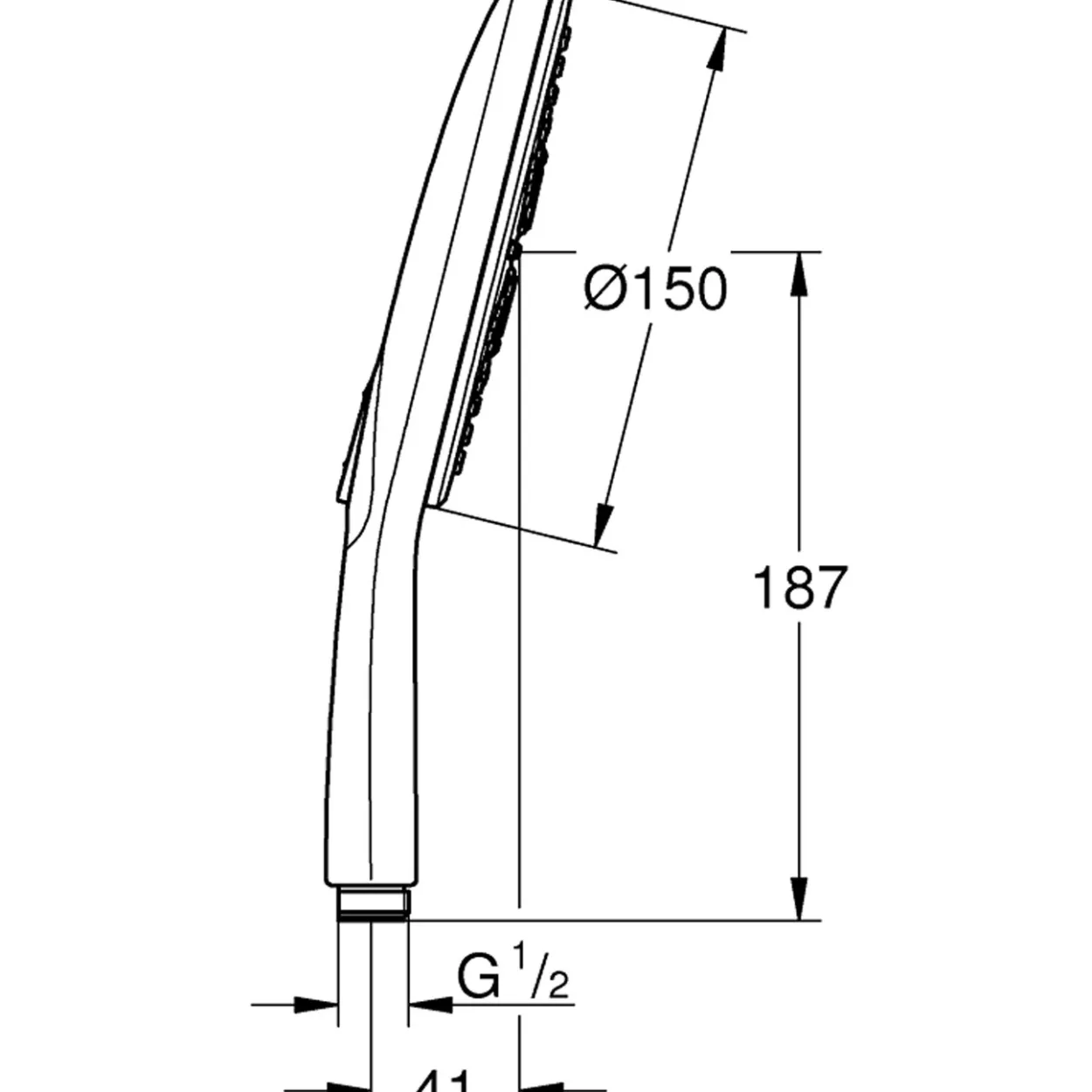 Grohe rainshower smartactive 150 hånddusj 3-spray krom