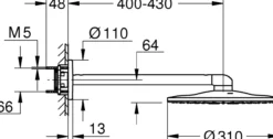 Grohe rainshower smartactive 310 hodedusj 43 cm