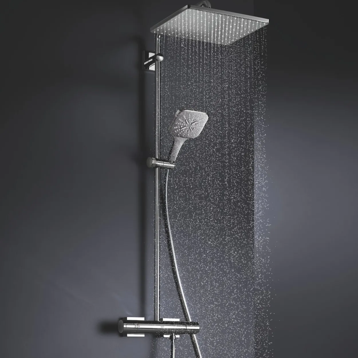 Grohe rainshower smartactive 310 dusjsystem m/termostat for veggmontering krom