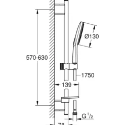 Grohe rainshower smartactive 130 dusjsett 3-spray krom