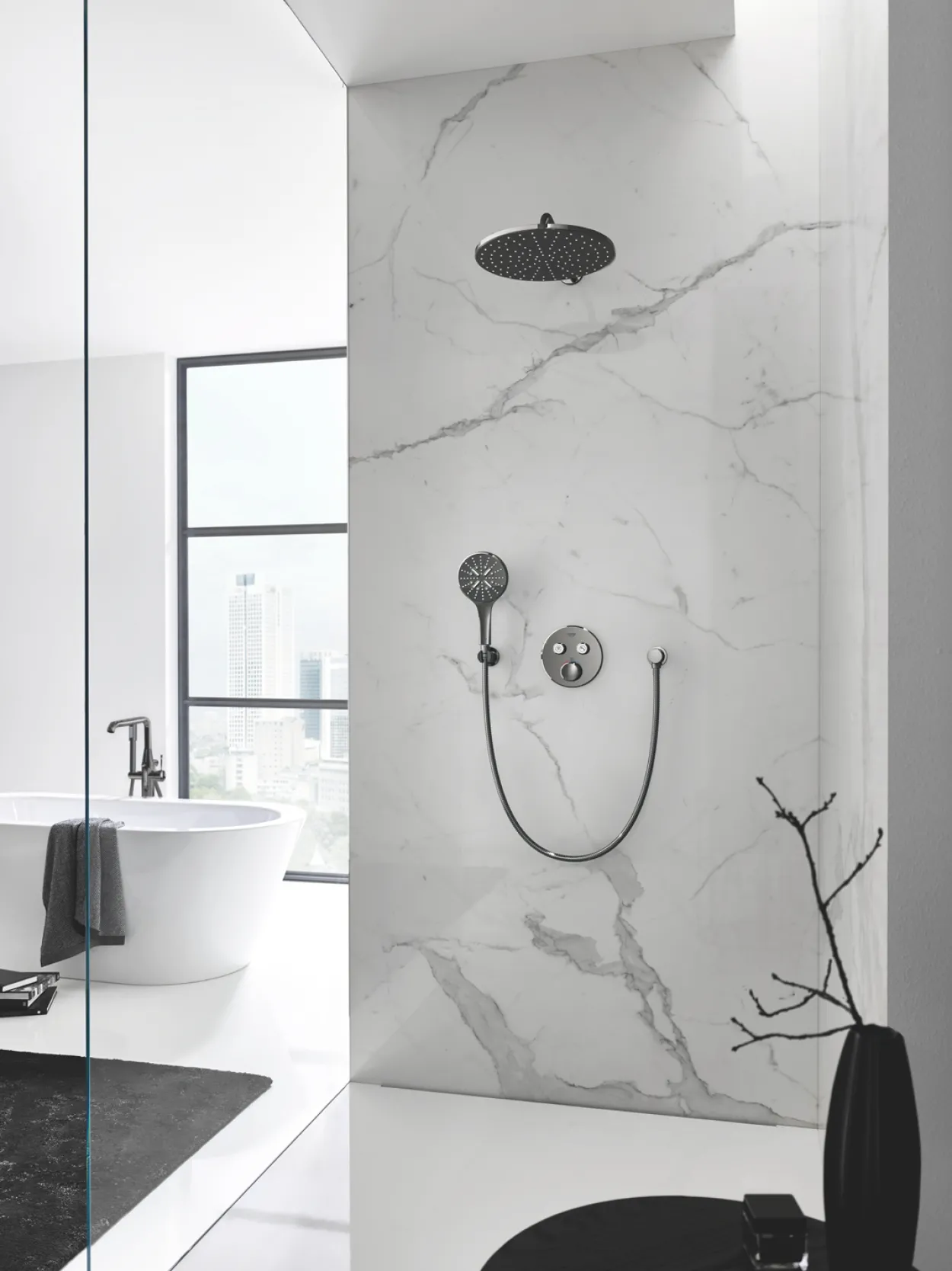 Grohe rainshower veggholder til hånddusj hard graphite