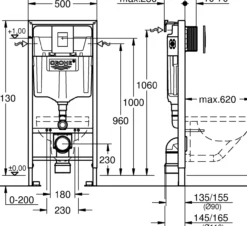 Grohe rapid sl 4in1 set sisterne 113 cm m/krom betjeningsplate