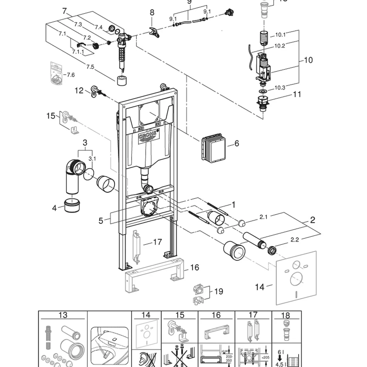 Grohe rapid sl sisterne 113cm