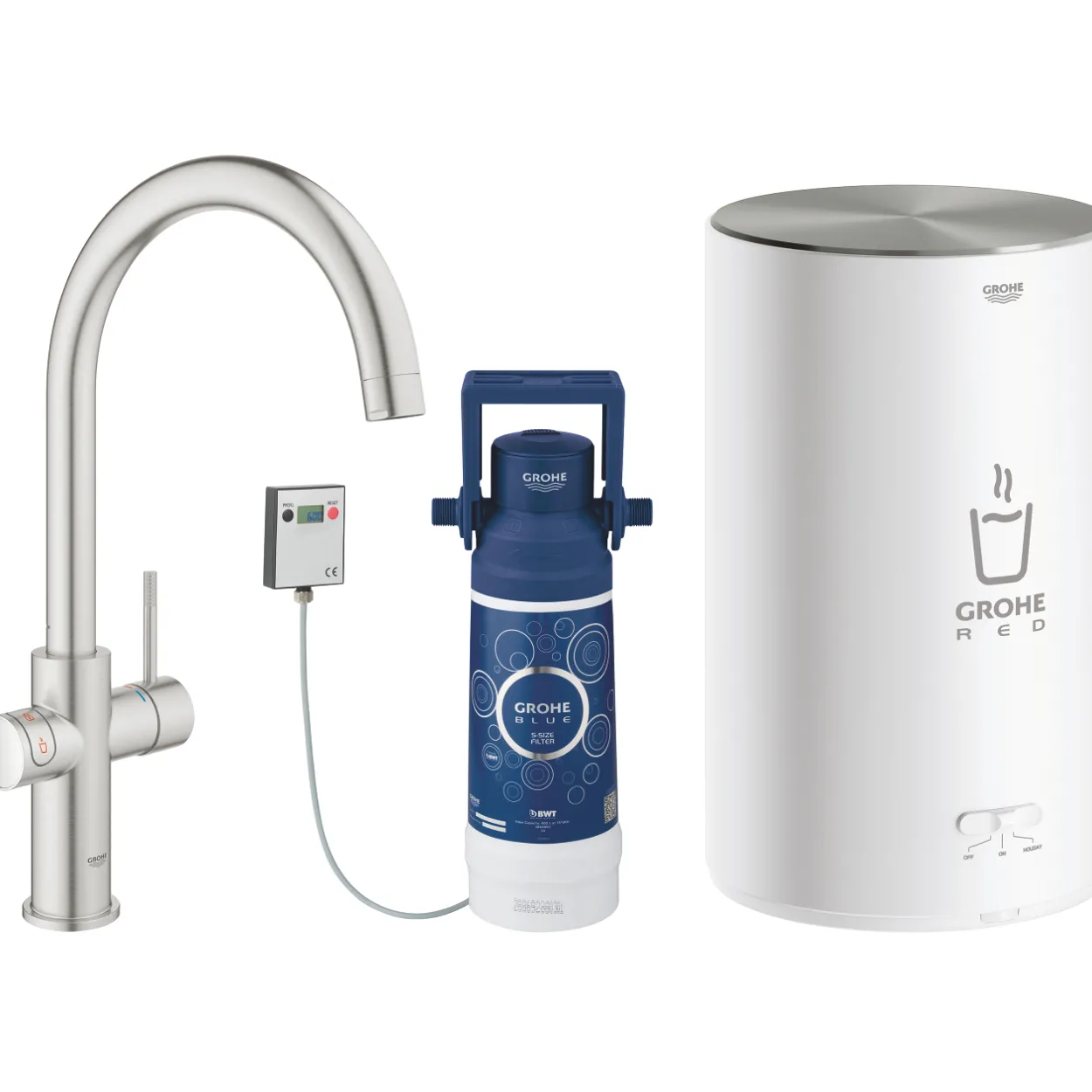 Grohe red duo kjøkkenarmatur m/c-tut og medium bereder