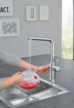 Grohe red duo kjøkkenarmatur m/l-tut og stor bereder