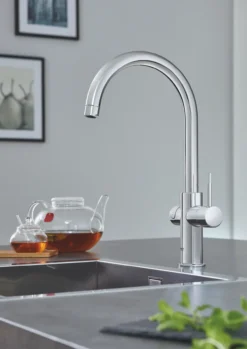 Grohe red duo touch kjøkkenkran m/4 l bereder krom