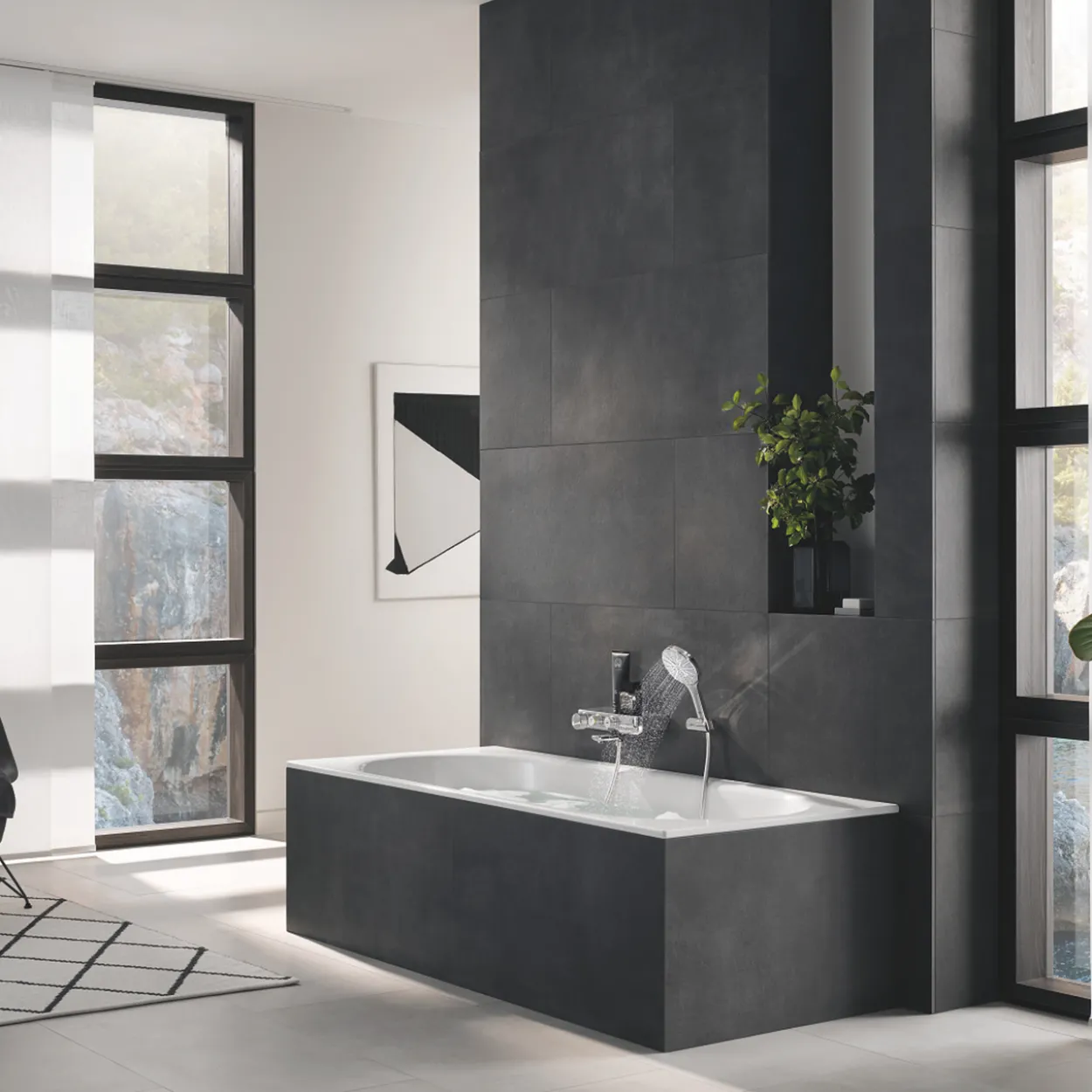 Grohe rsh smartactive 130 hånddusjsett 3-spray justerbar 8,5l krom