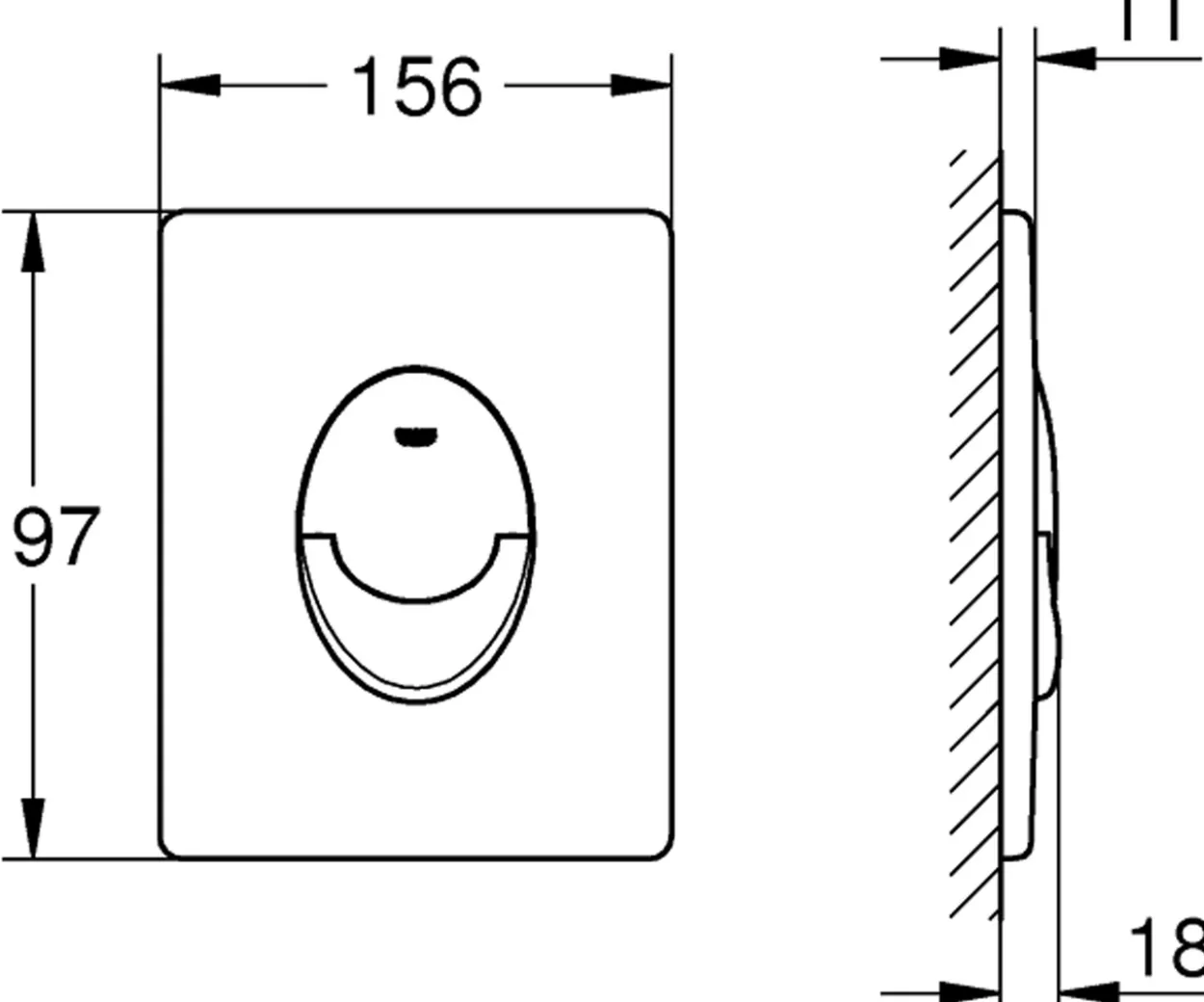 Grohe start betjeningsplate matt sort