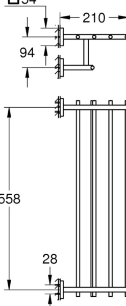 Grohe start cube multi håndkleholder 600 supersteel
