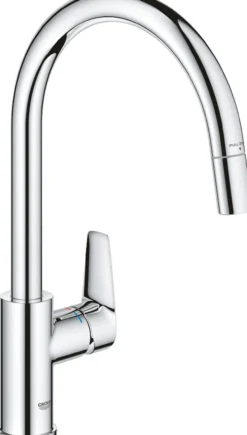 Grohe start edge kjøkkenarmatur c-tut m/uttrekk krom