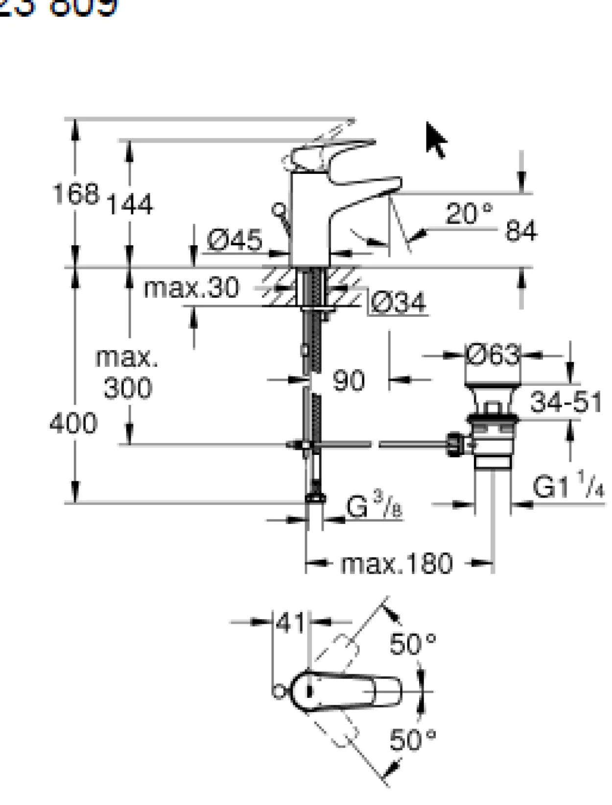 Grohe start flow servantarmatur krom