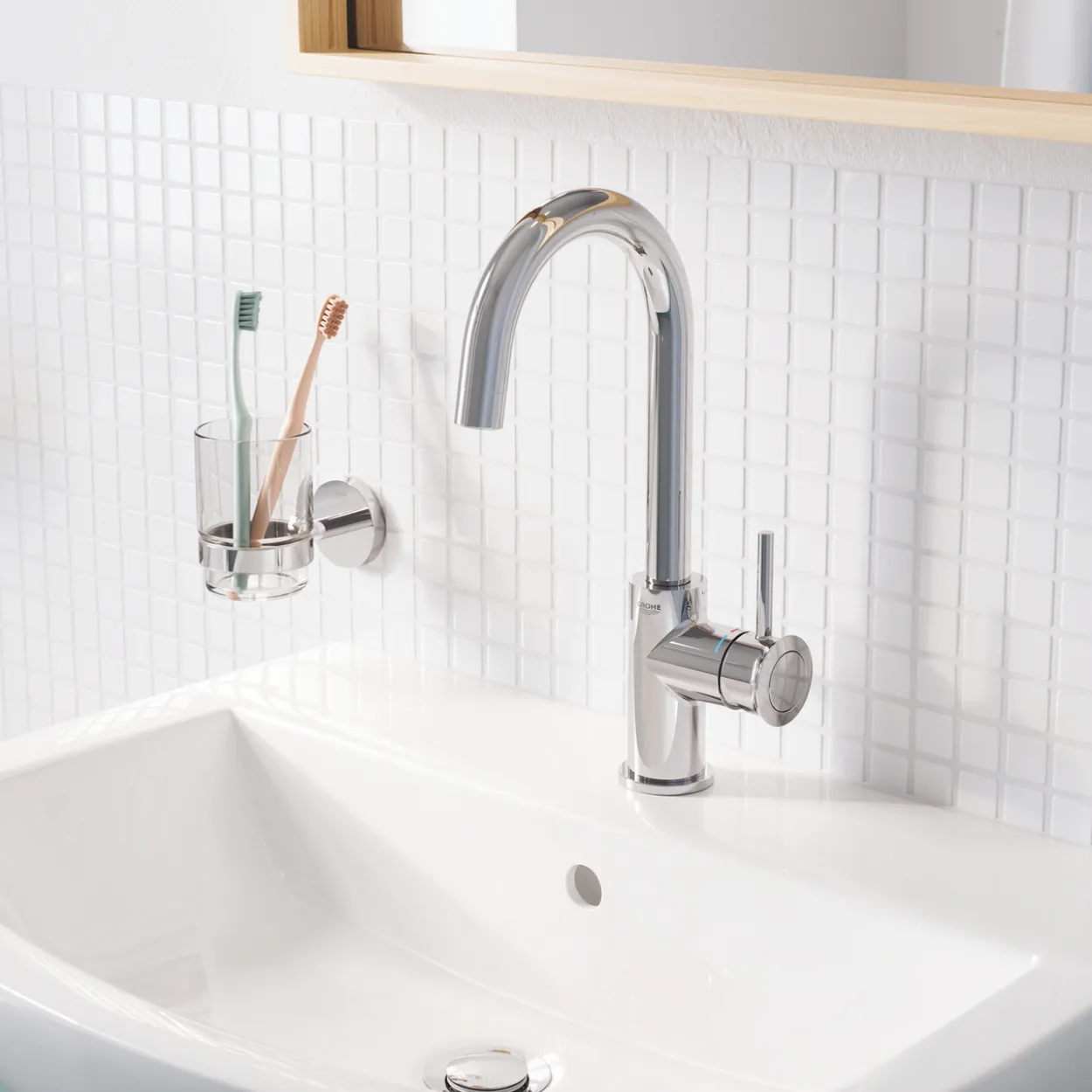 Grohe start glass med holder krom