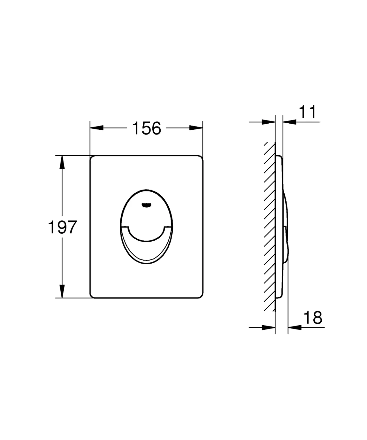Grohe start trykkplate matt sort