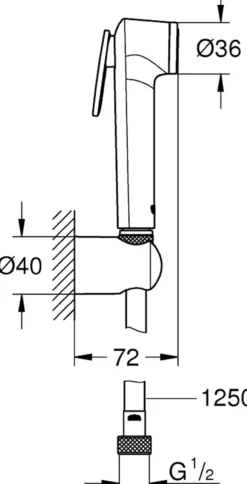 Grohe tempesta-f trigger spray 30 hånddusj m/veggholder krom