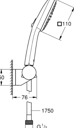 Grohe vitalio comfort 110 ii hånddusjsett justerbar 7,4l krom