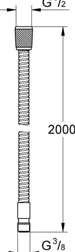 Grohe vitalioflex metal dusjslange 2000mm krom for badekarkant